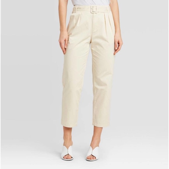Who What Wear Pants - Mid-Rise Pleat Front Straight Cropped Trousers